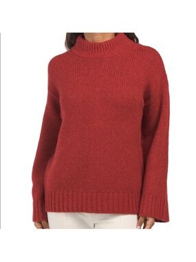 Rebecca Taylor Brick Red Mock Neck Sweater